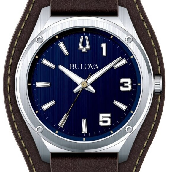 Bulova Men's Sports Classic Marc Anthony Quartz Brown Leather Watch 41 MM 96A313 - Picture 1 of 2